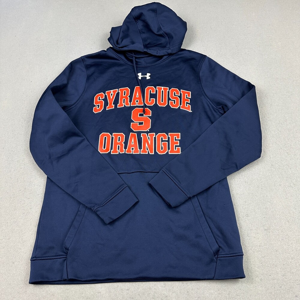 Syracuse Orange Hoodie Men Small Blue Under Armour Pullover Logo Pockets Sports